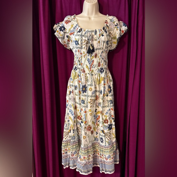Tory Burch Dresses & Skirts - Tory Burch Smocked Off the Shoulder Meadow Folly Dress Size Small